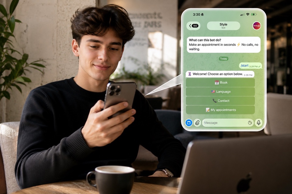Client opens Telegram